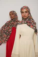Printed Chiffon Hijab - Black Ditsy Floral