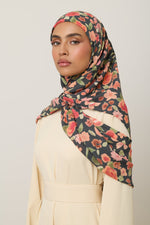 Printed Chiffon Hijab - Black Ditsy Floral