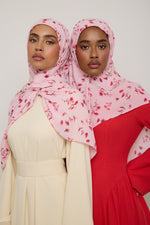 Printed Chiffon Hijab - Pink Floral Ditsy
