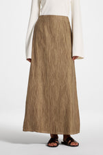 Printed Maxi Skirt - Brown