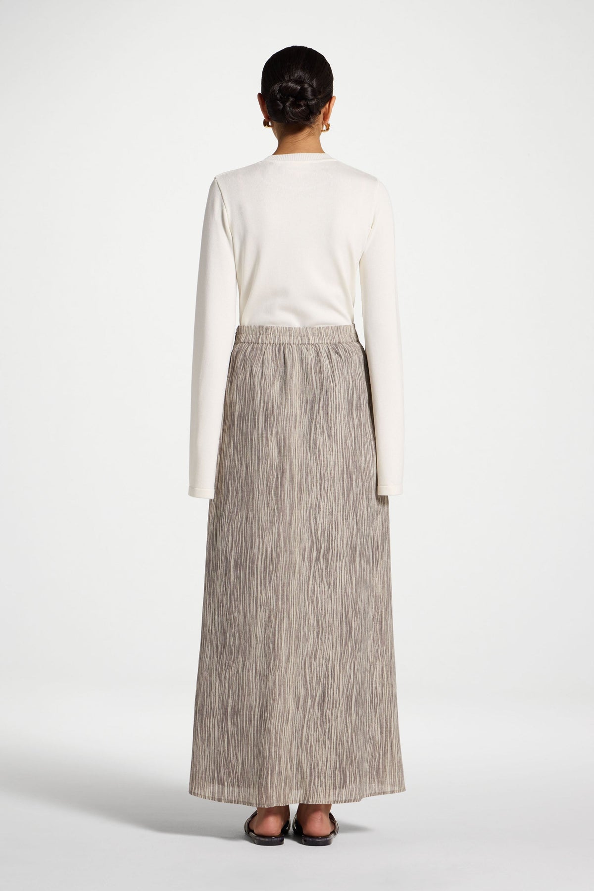 Printed Maxi Skirt - Taupe