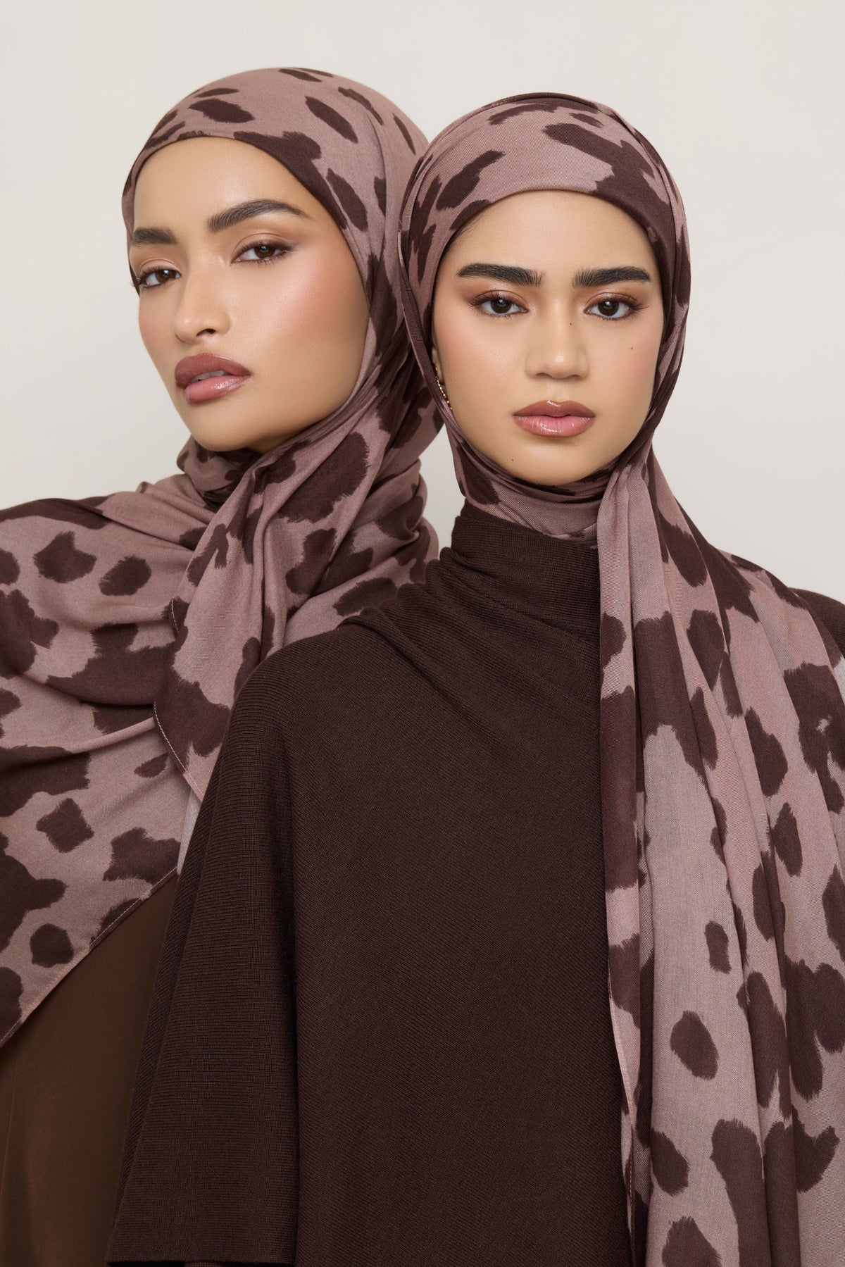 Printed Modal Hijab - Chocolate Hide