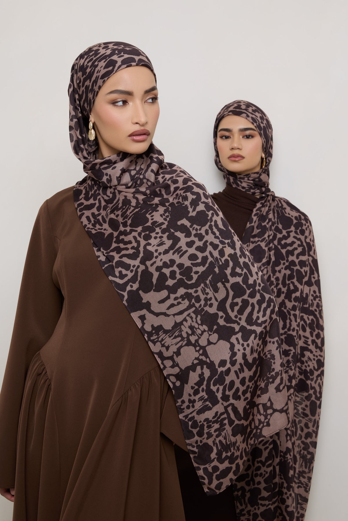 Printed Modal Hijab - Chocolate Spots