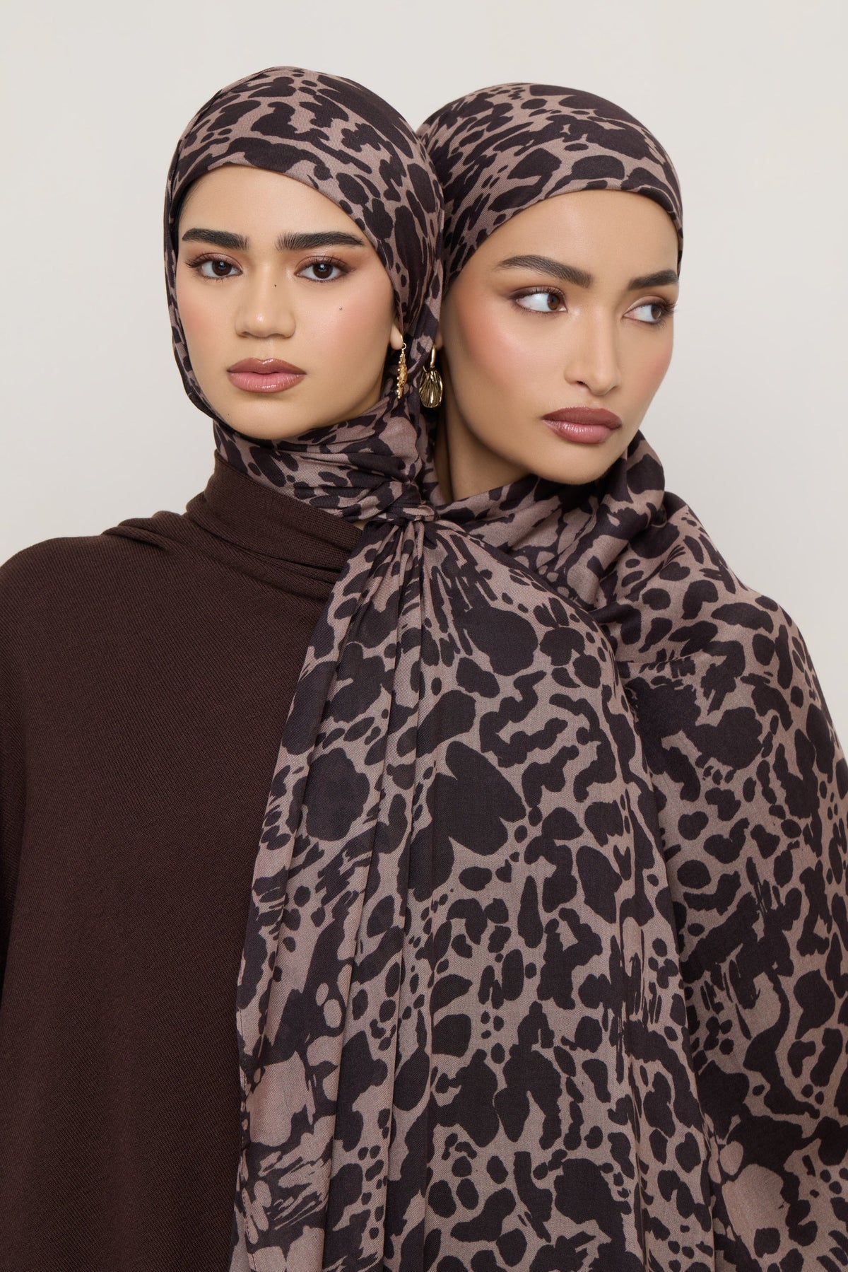 Printed Modal Hijab - Chocolate Spots