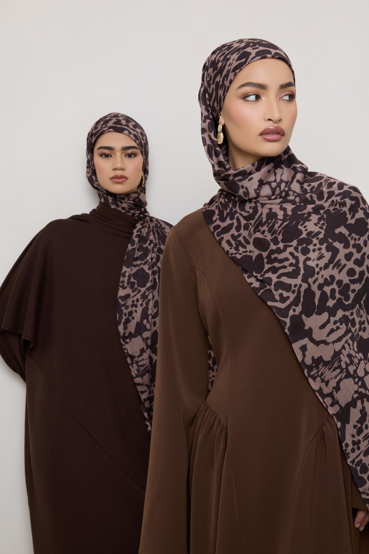 Printed Modal Hijab - Chocolate Spots
