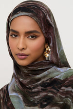 Printed Modal Hijab - Earth Marble