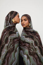 Printed Modal Hijab - Earth Marble