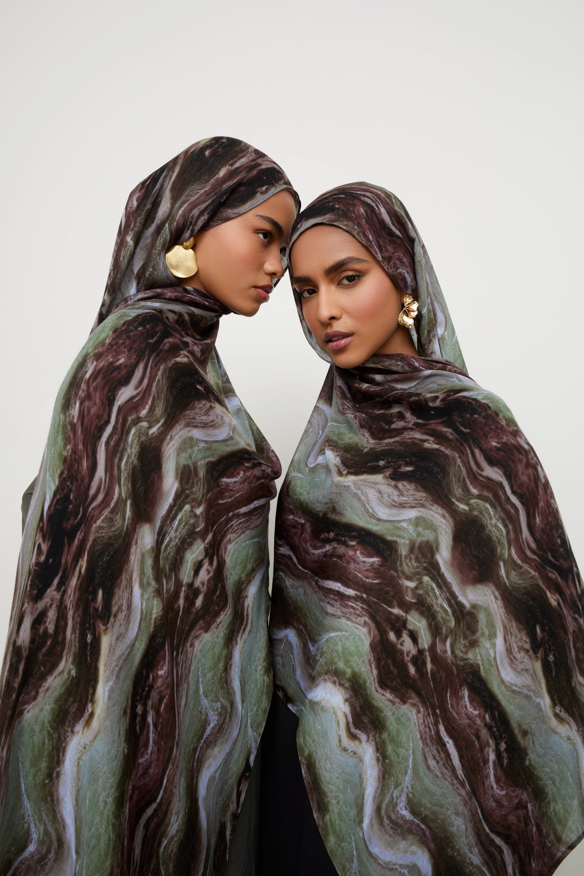 Printed Modal Hijab - Earth Marble