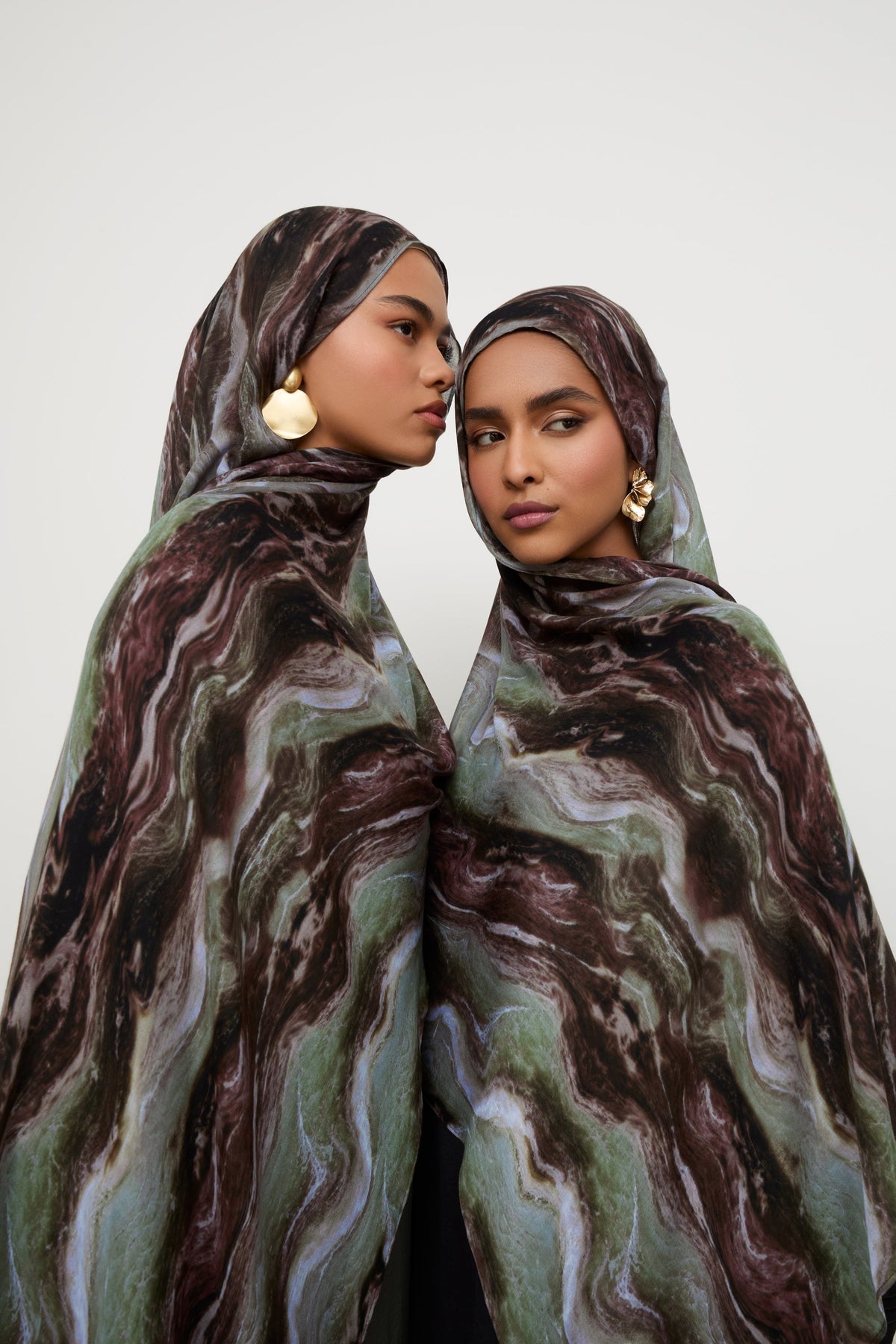 Printed Modal Hijab - Earth Marble