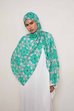 Printed Modal Hijab - Emerald Mosaic