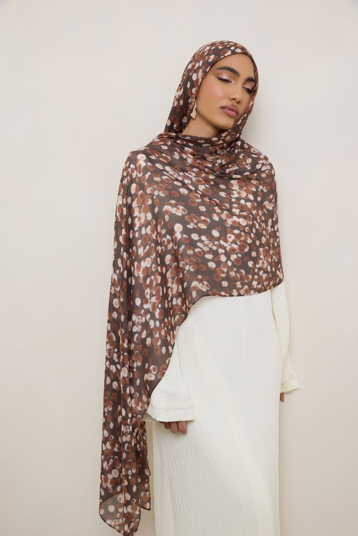 Printed Modal Hijab - Fawn Spots