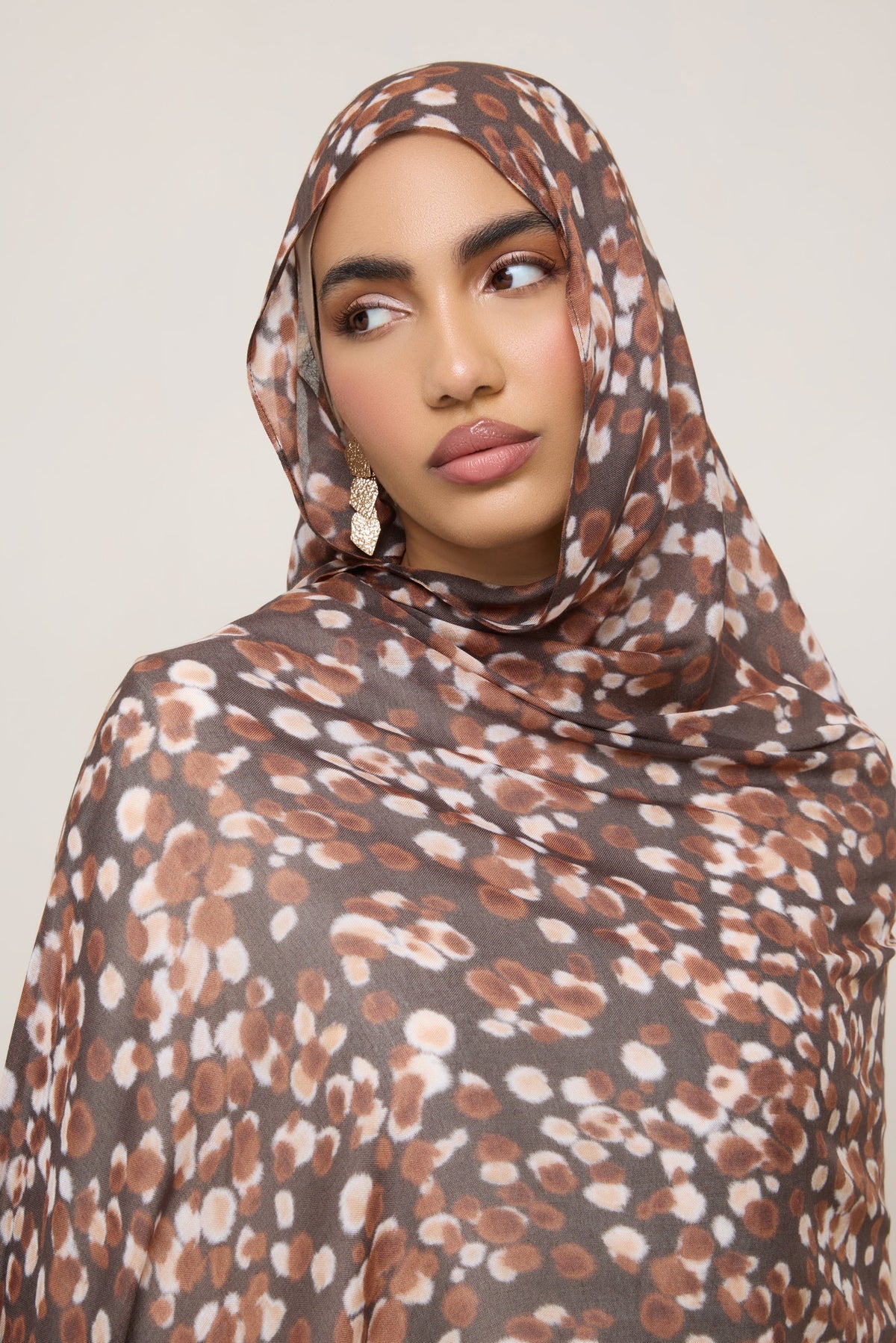 Printed Modal Hijab - Fawn Spots