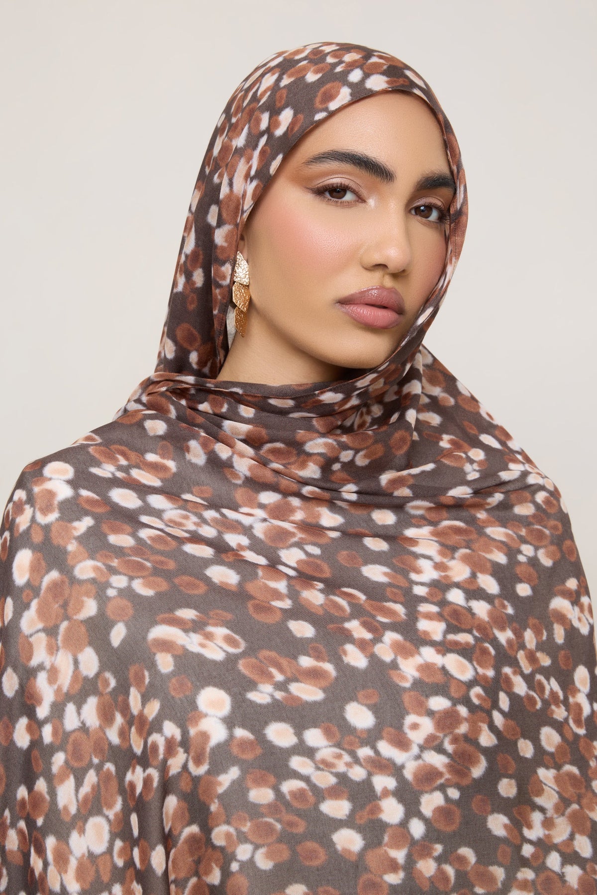 Printed Modal Hijab - Fawn Spots