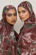 Printed Modal Hijab - Marble Swirl