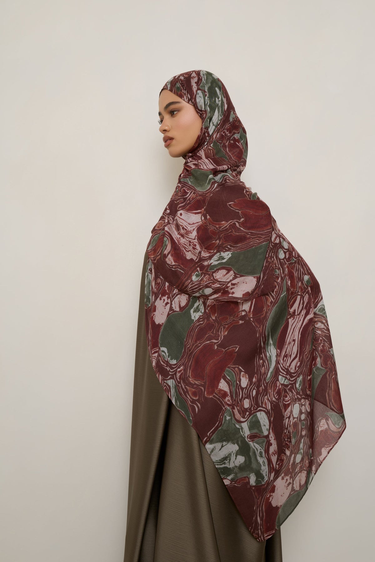 Printed Modal Hijab - Marble Swirl