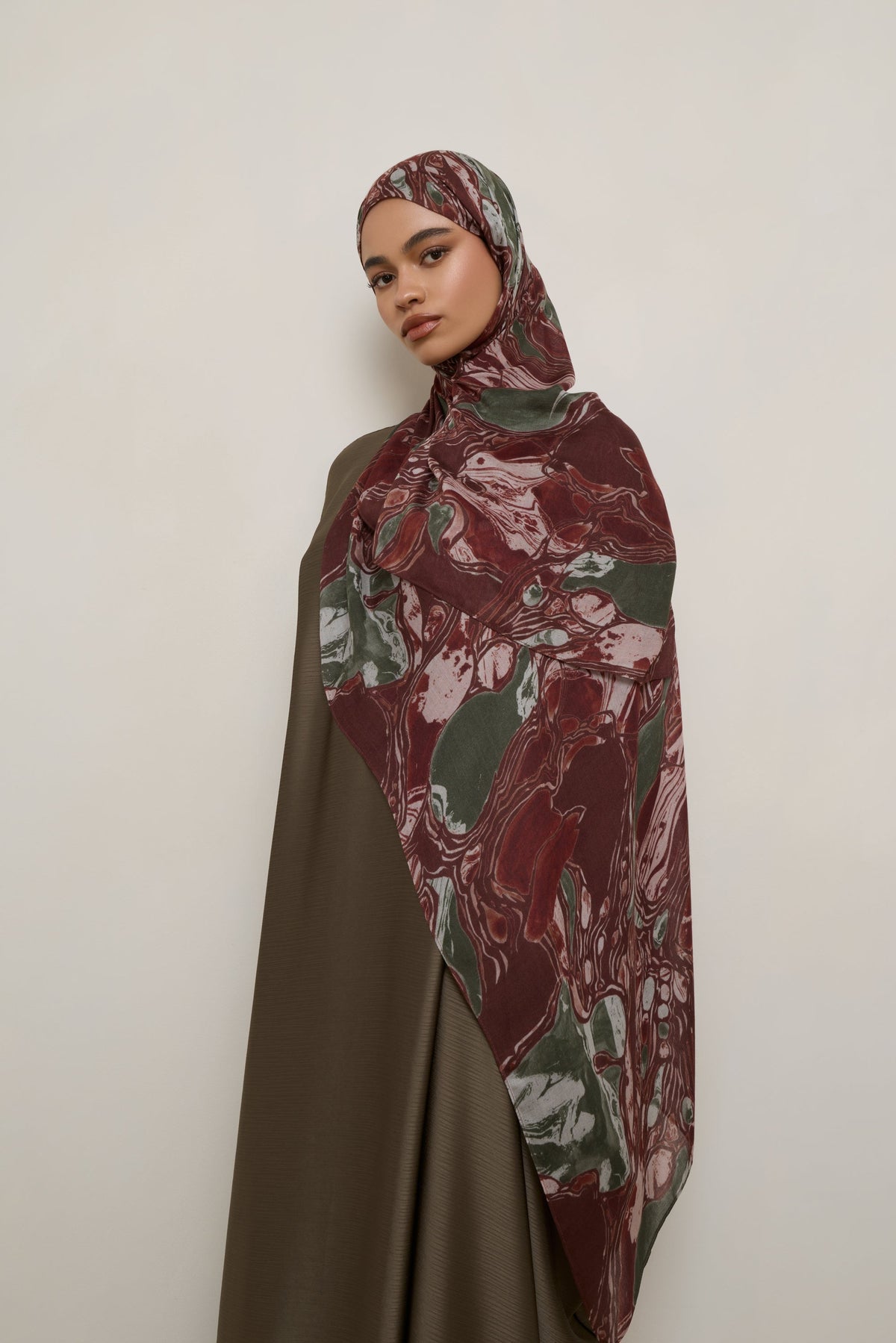 Printed Modal Hijab - Marble Swirl