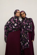 Printed Modal Hijab - Midnight Bouquet