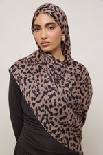 Printed Modal Hijab - Mocha Leopard