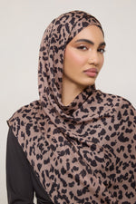 Printed Modal Hijab - Mocha Leopard