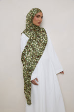 Printed Modal Hijab - Olive Sauvage