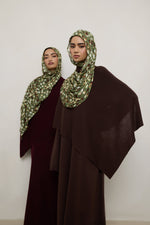 Printed Modal Hijab - Olive Sauvage