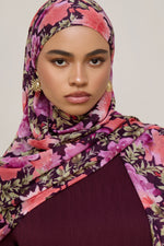 Printed Modal Hijab - Plum Garden