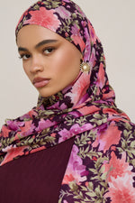 Printed Modal Hijab - Plum Garden