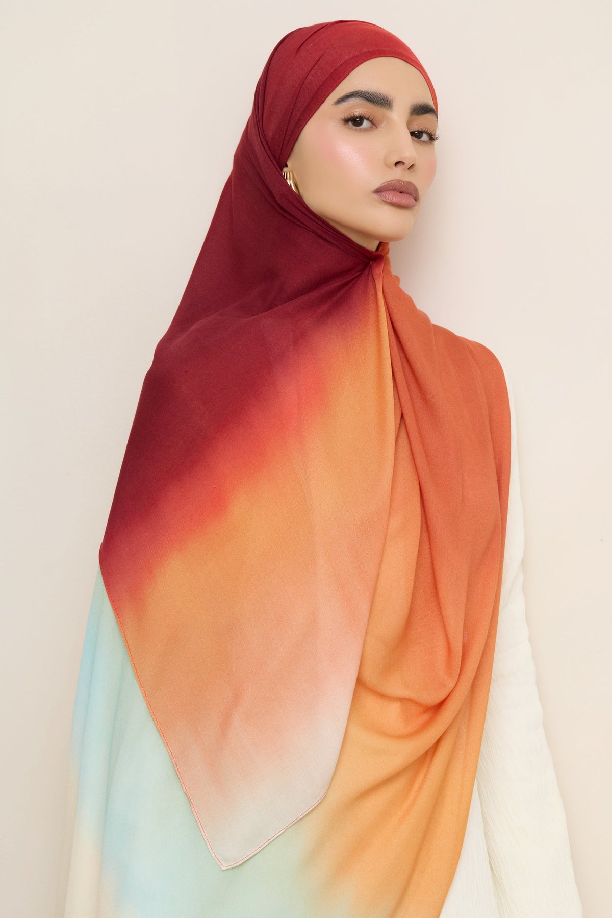 Printed Modal Hijab - Summer Ombre Drip