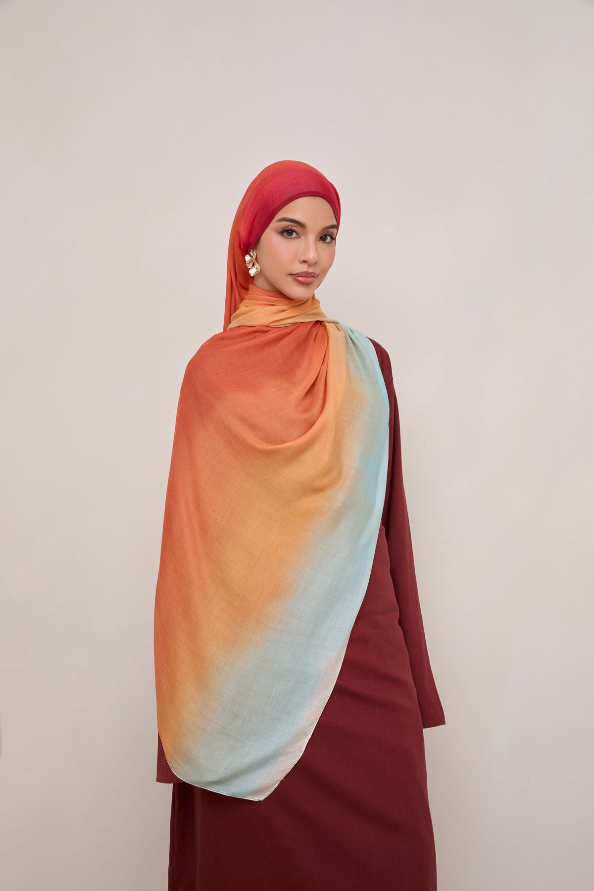 Printed Modal Hijab - Sunset Ombre