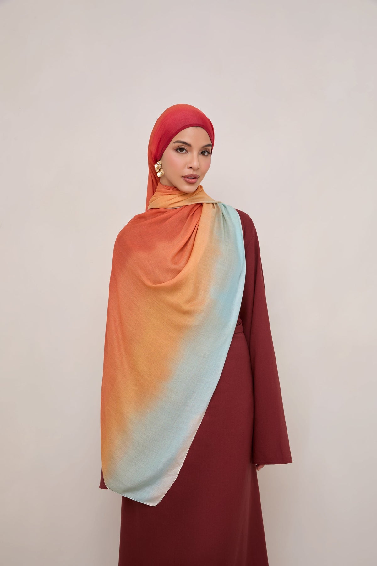 Printed Modal Hijab - Sunset Ombre