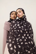 Printed Modal Hijab - Velvet Cocoa