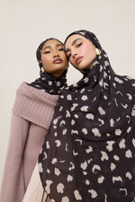 Printed Modal Hijab - Velvet Cocoa