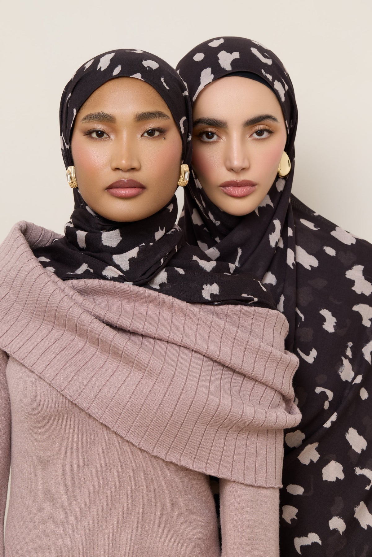 Printed Modal Hijab - Velvet Cocoa