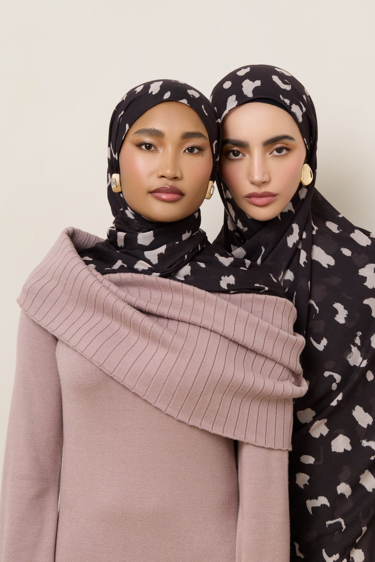 Printed Modal Hijab - Velvet Cocoa