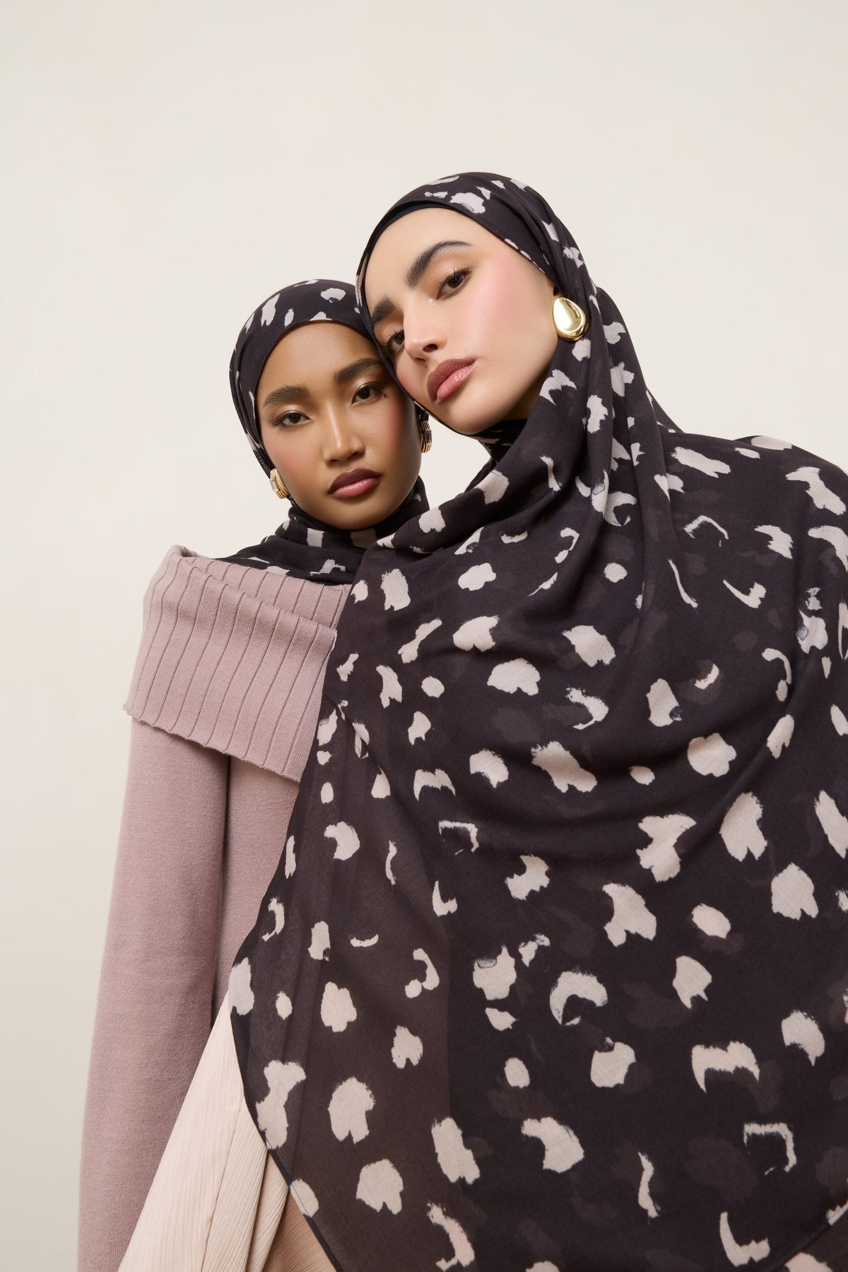 Printed Modal Hijab - Velvet Cocoa