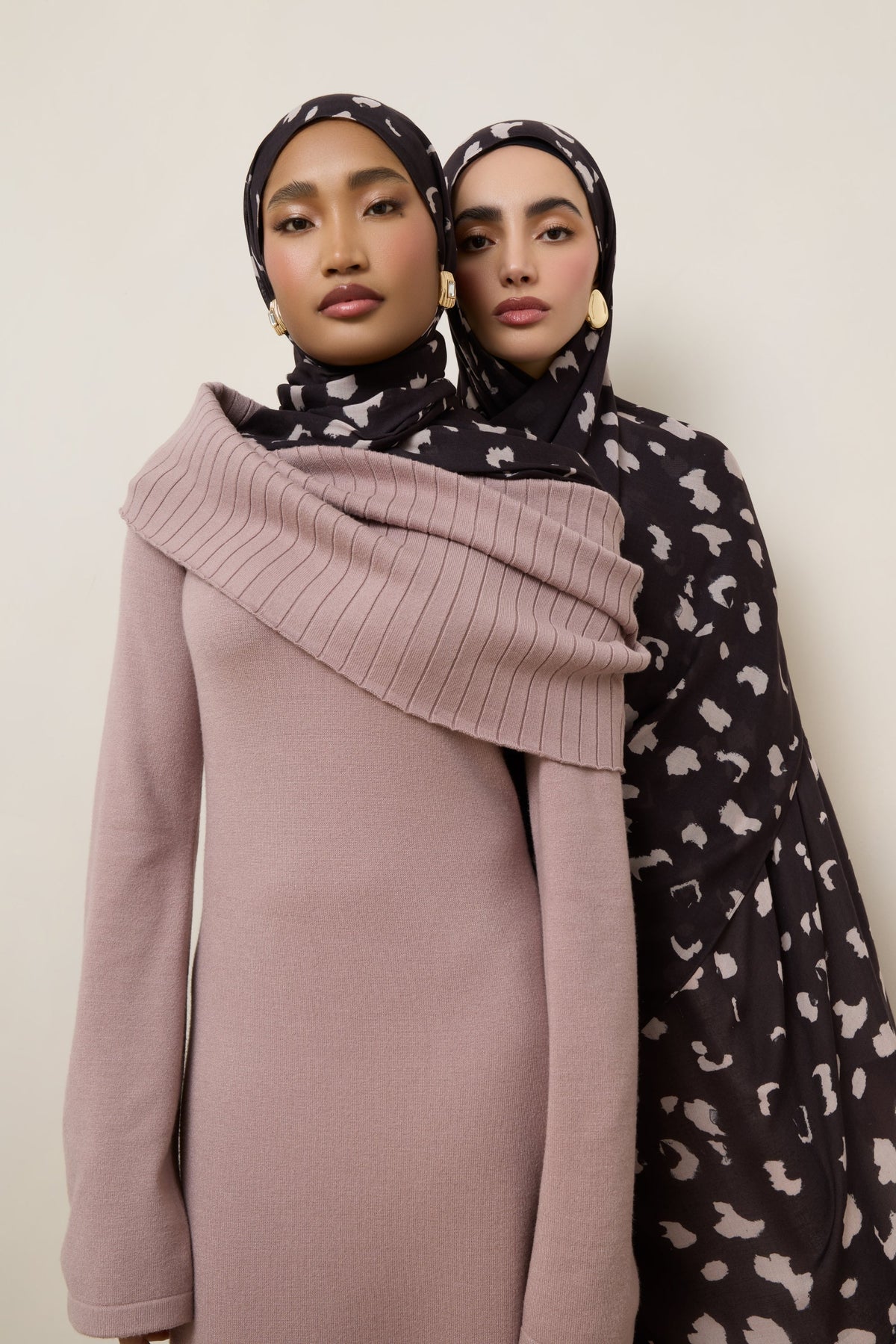 Printed Modal Hijab - Velvet Cocoa