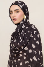 Printed Modal Hijab - Velvet Cocoa