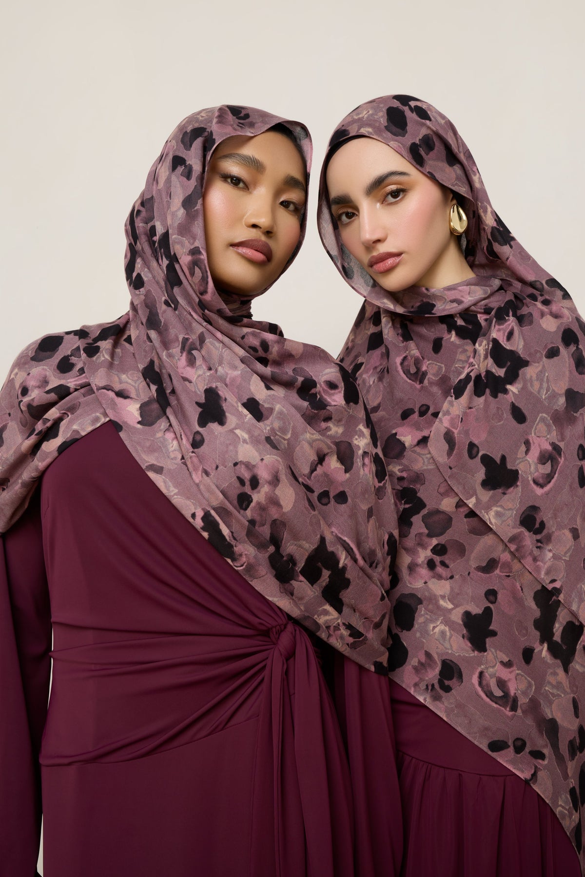 Printed Modal Hijab - Watercolor Bloom