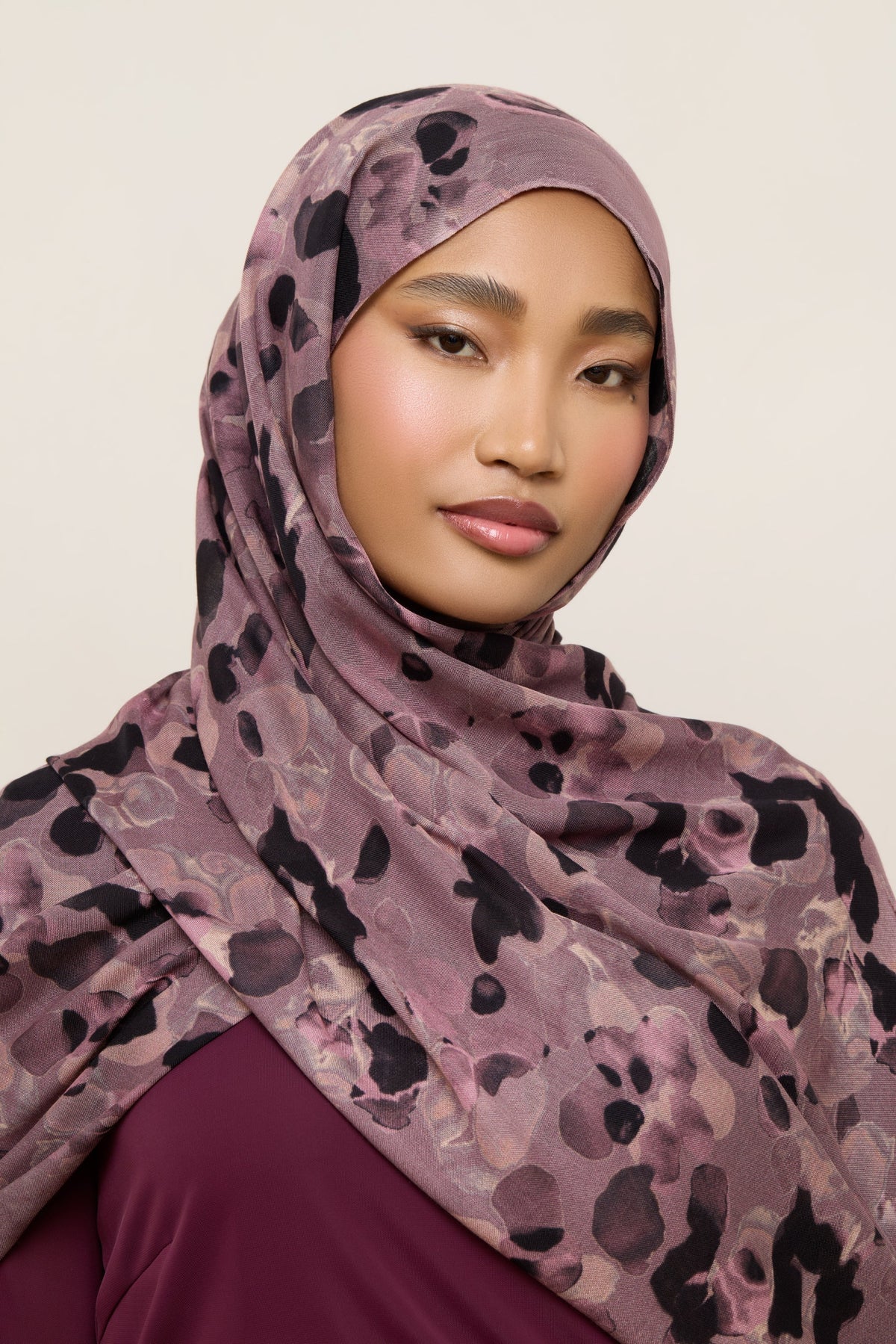 Printed Modal Hijab - Watercolor Bloom
