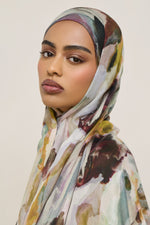 Printed Modal Hijab - Watercolor Oasis