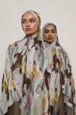 Printed Modal Hijab - Watercolor Oasis