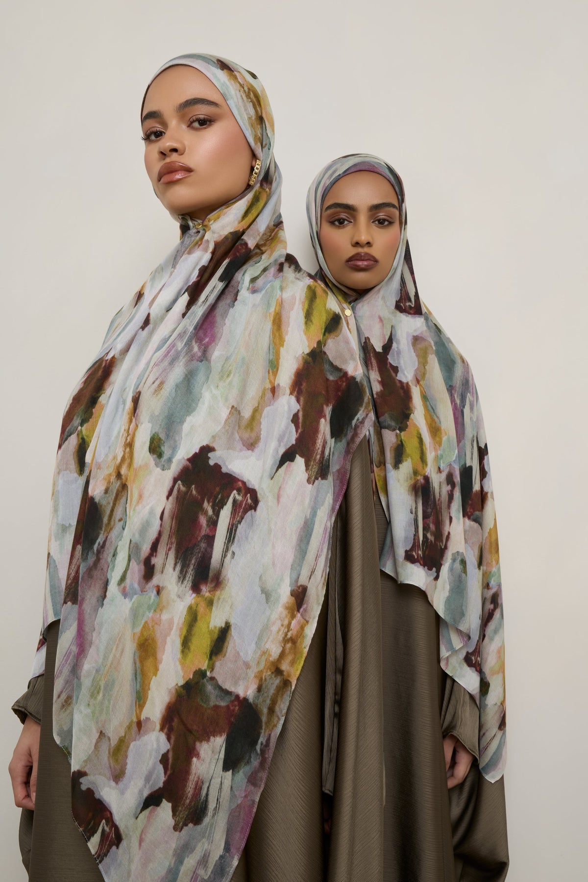 Printed Modal Hijab - Watercolor Oasis