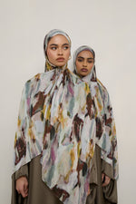 Printed Modal Hijab - Watercolor Oasis