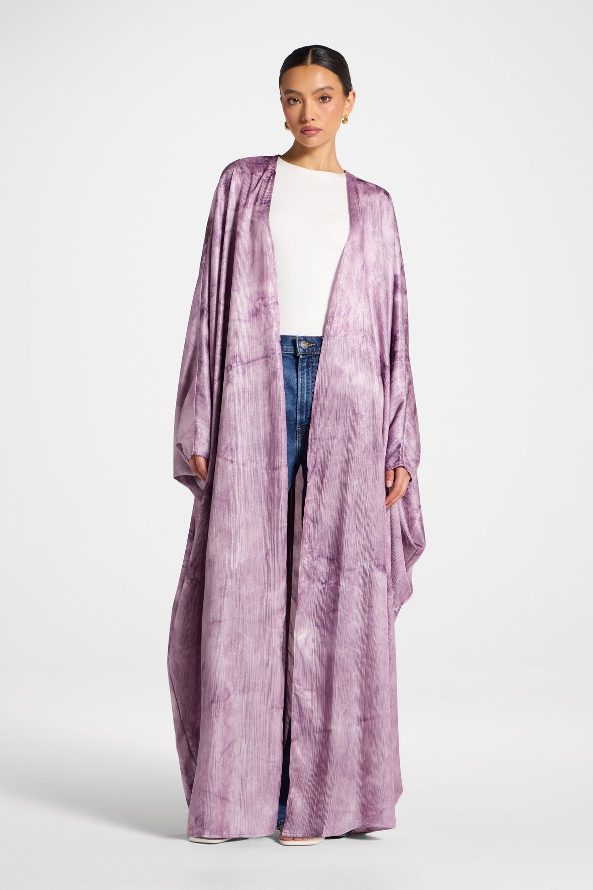 Printed Open Abaya - Taro