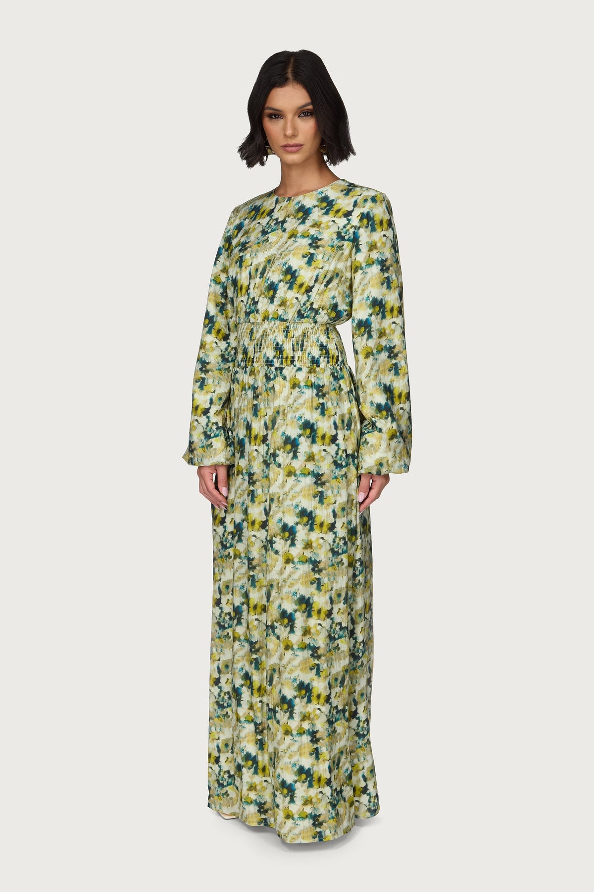 Printed Smocked Waist Dress
