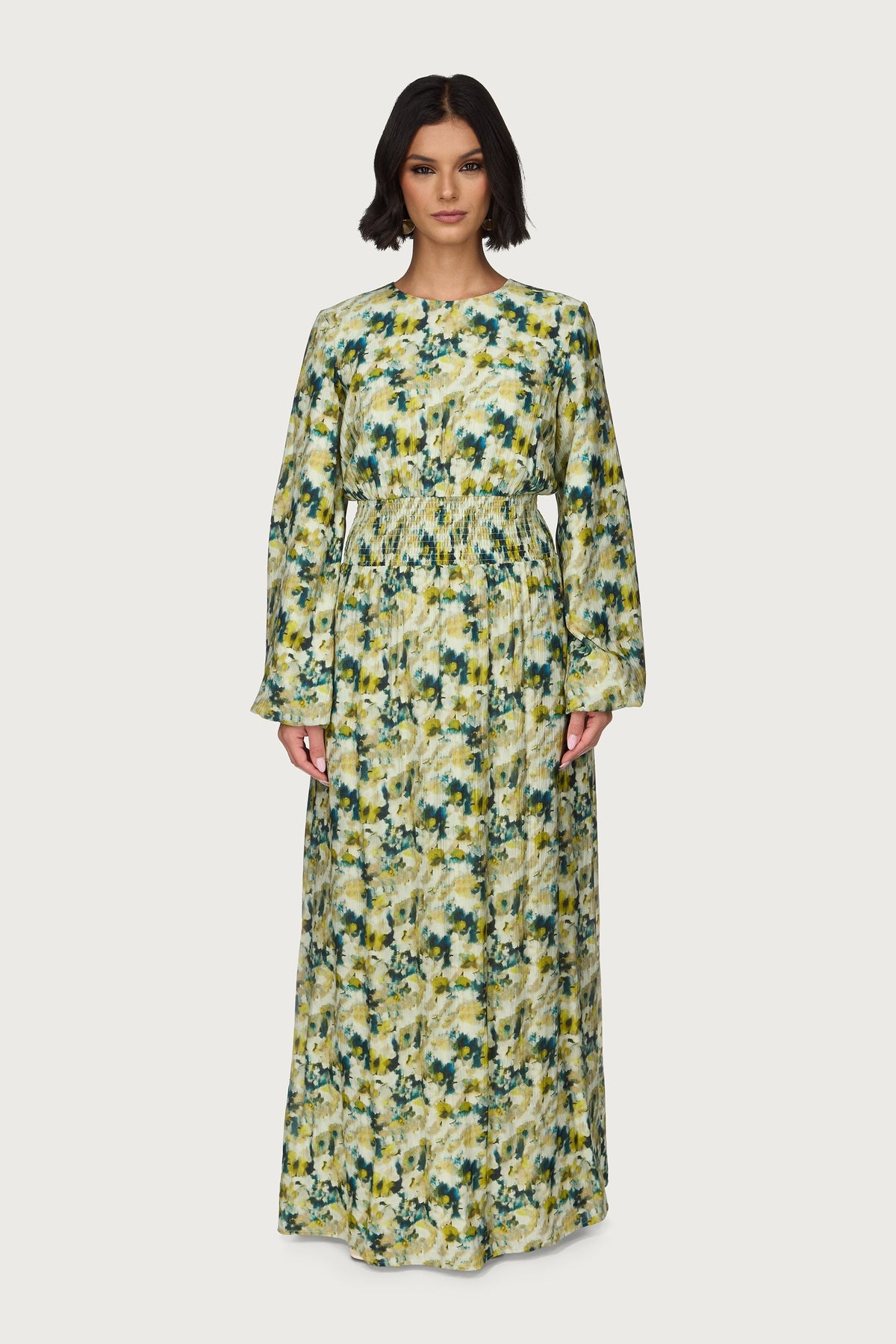 Printed Smocked Waist Dress