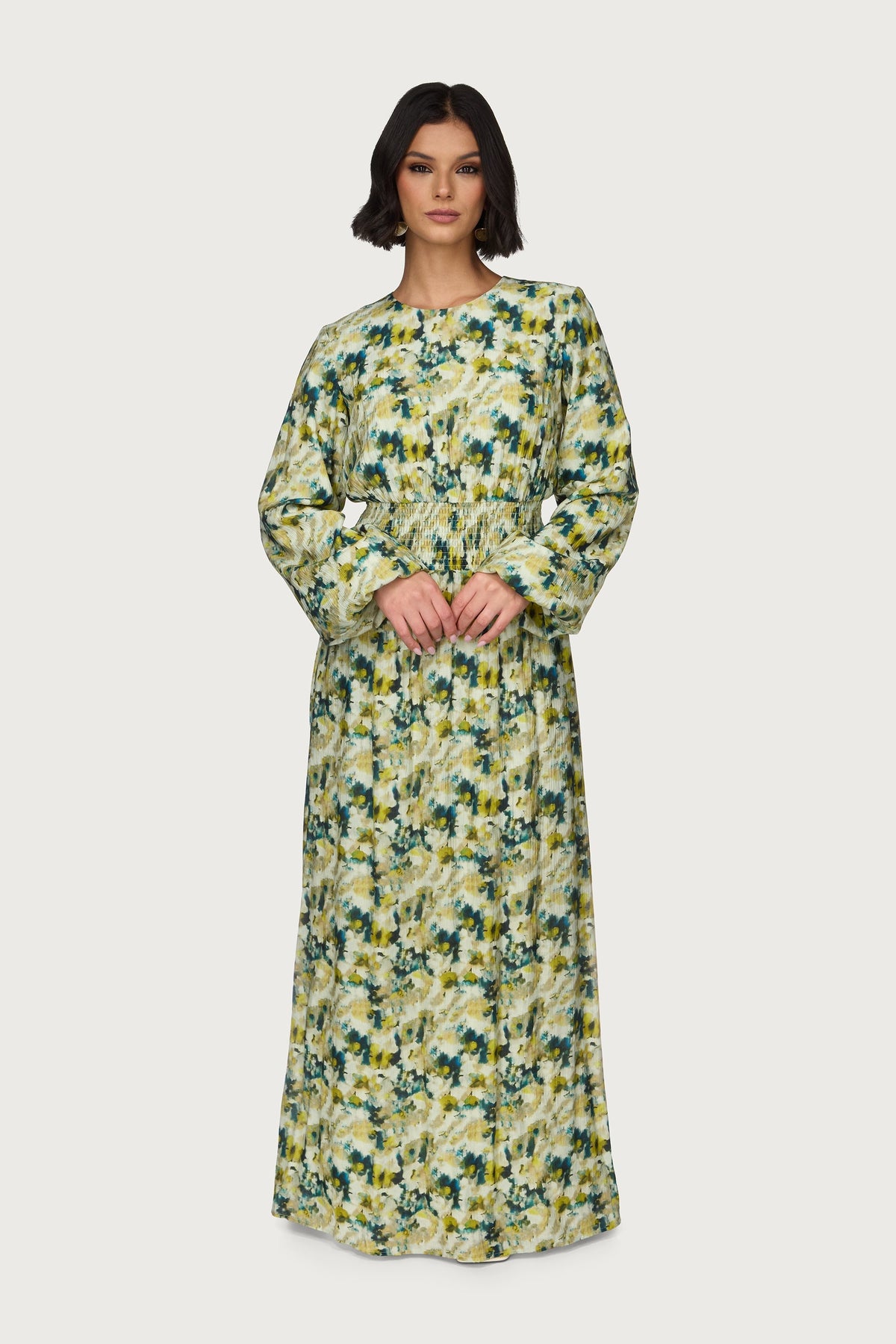 Printed Smocked Waist Dress