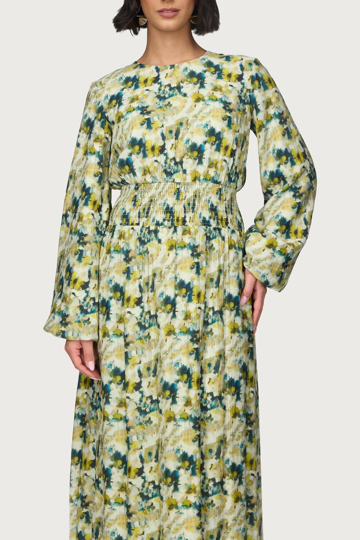 Printed Smocked Waist Dress