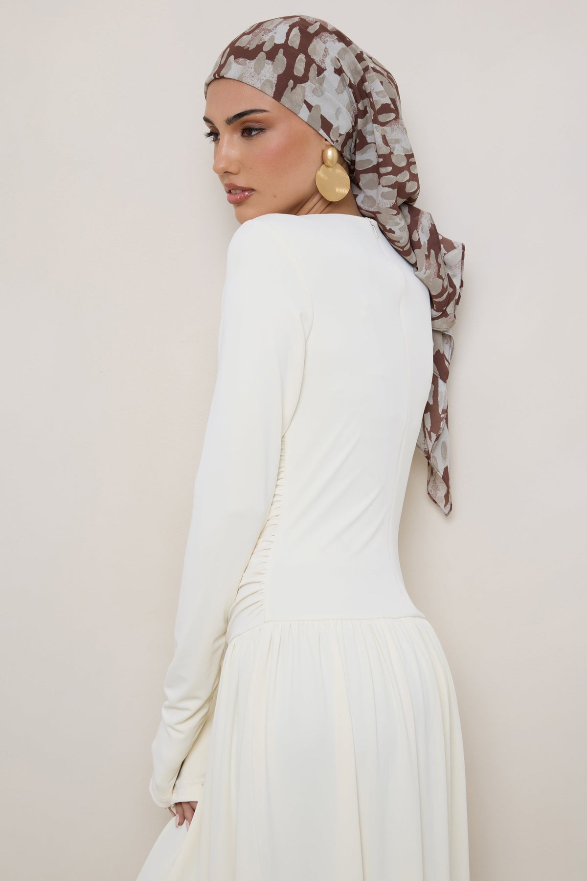 Printed Square Chiffon Hijab - Cloudburst