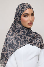 Printed Square Chiffon Hijab - Dune Spots